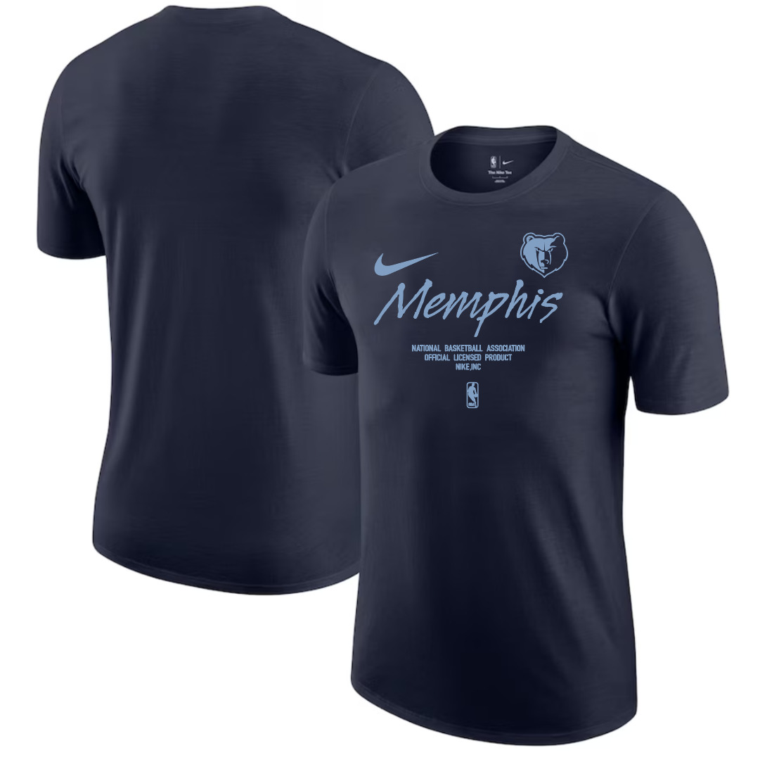 Men 2025 NBA Memphis Grizzlies Drak Blue Nike T shirts style 3